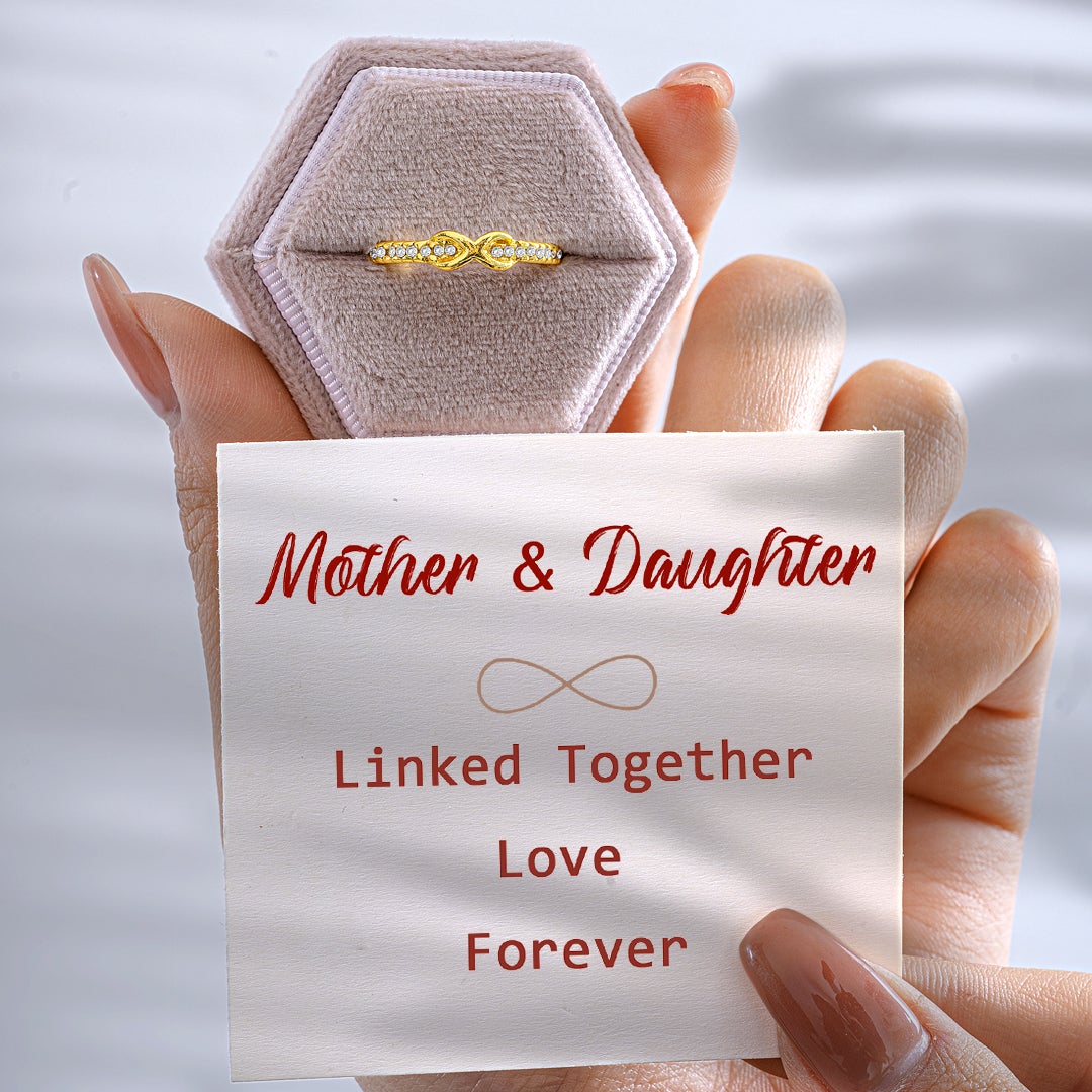 "Mother & Daughter Linked Together Love Forever" Infinite Love Ring