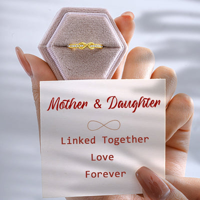 "Mother & Daughter Linked Together Love Forever" Infinite Love Ring