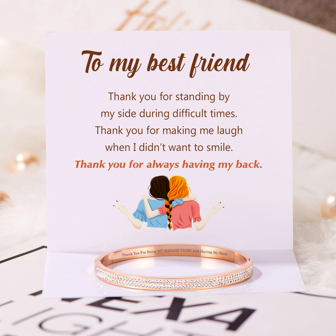 "Thank You For Being MY BADASS TRIBE And Having My Back" Diamond Bracelet