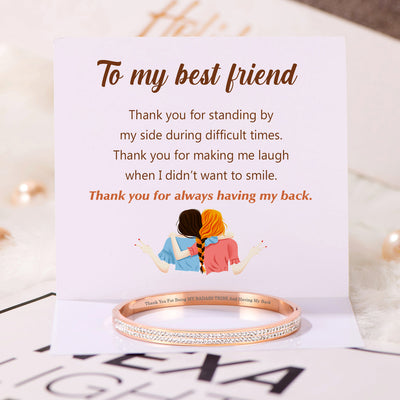 "Thank You For Being MY BADASS TRIBE And Having My Back" Diamond Bracelet