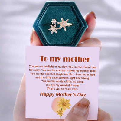 To My Mother "My wonderful mom" Sunshine Ring