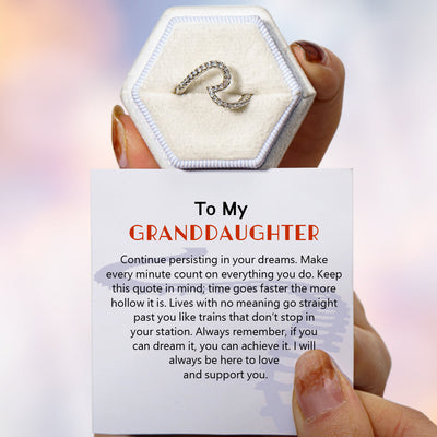 To My Granddaughter "Continue persisting in your dreams" Full Diamond Ring