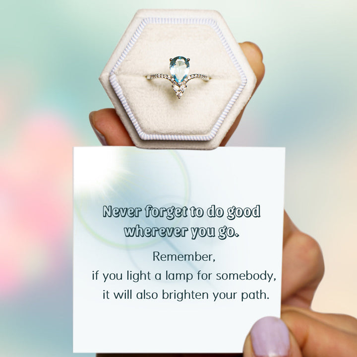 "Brighten your path" Aquamarine Ring