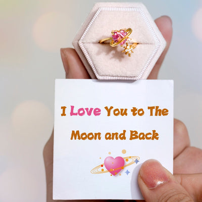 "I Love You to The Moon and Back" Adjustable Ring