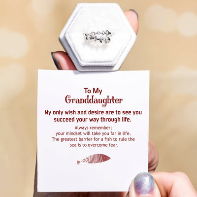 To My Granddaughter "Rule the sea" Fish Bone Ring