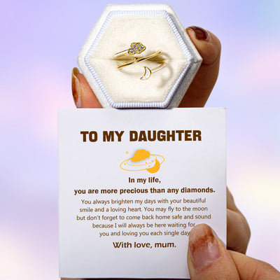 To My Daughter "You always brighten my days" Moon Ring