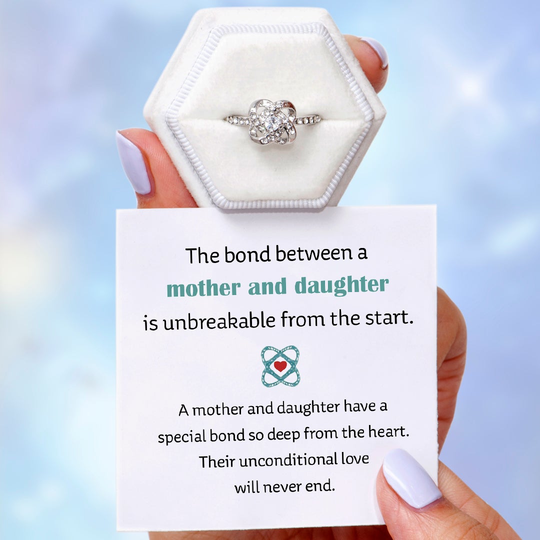 "The bond between a mother and daughter is unbreakable" Adjustable Ring