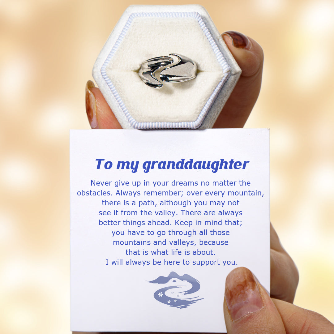 To My Granddaughter "Never give up in your dreams no matter the obstacles" Life Journey Ring