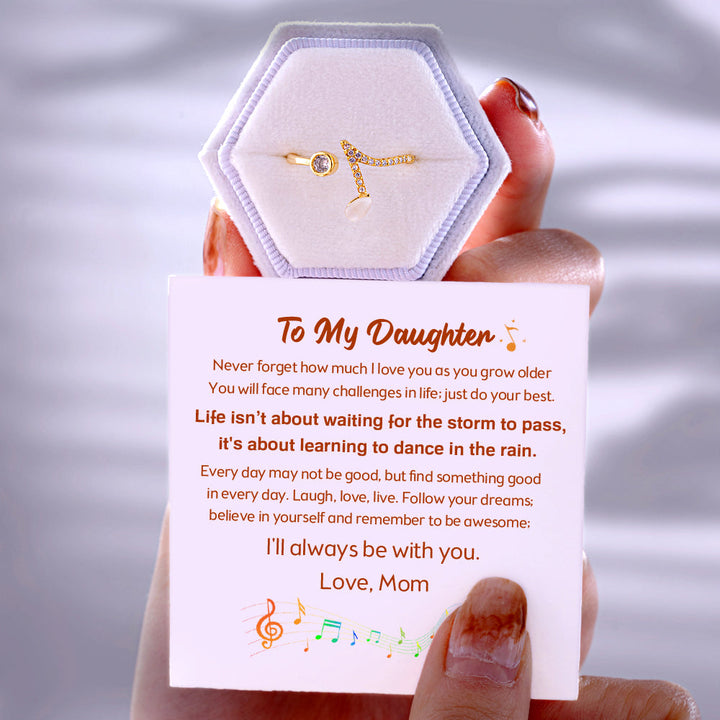 To My Daughter "Dance in the rain" Melody Ring