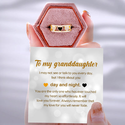 To My Granddaughter "I think about you day and night" Serial Heart Ring