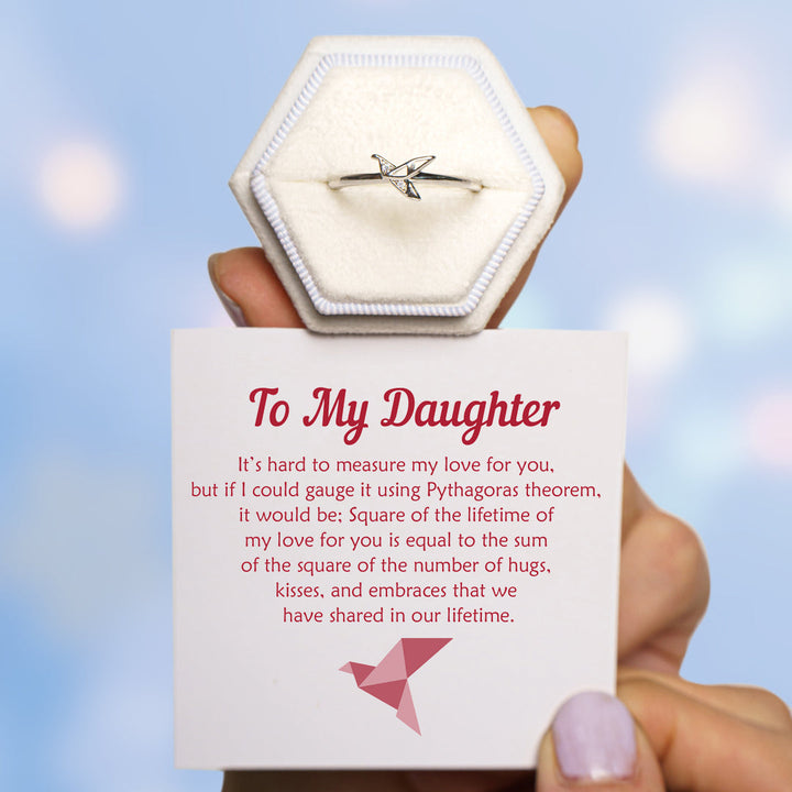 To My Daughter "Gauge love using Pythagoras theorem" Pythagoras Theorem Ring