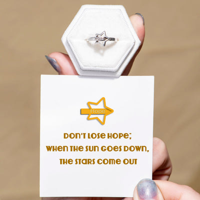 "Don't lose hope" Ajustable Star Ring