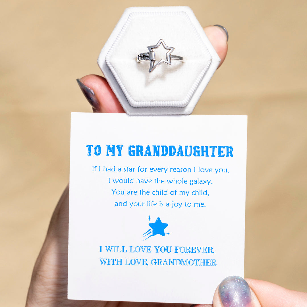 To My Granddaughter "I will love you forever" Star Chain Ring