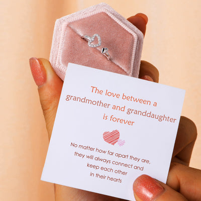 "The love between a grandmother and granddaughter is forever." Double Heart Ring