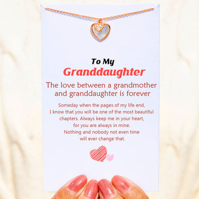 To My Granddaughter "Always in my heart" Double Heart Necklace