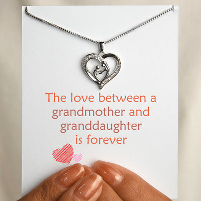 "The love between a grandmother and granddaughter is forever" Face to Face Necklace