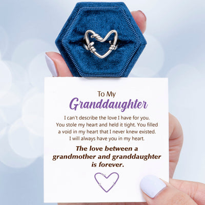 To My Granddaughter "I will always have you in my heart" Holding Heart Ring