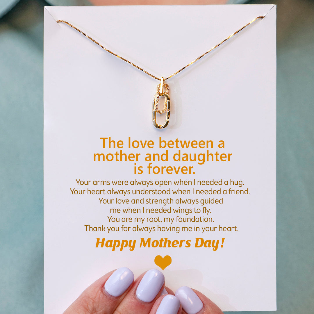To My Mother "Thank you for always having me in your heart" Interlocking Necklace