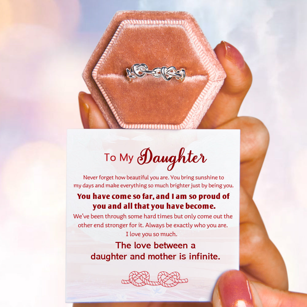 To My Daughter "The love between a daughter and mother is infinite" Infinite Love Ring