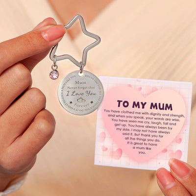 To My Mother "Great to have a mum like you" Star Key Ring