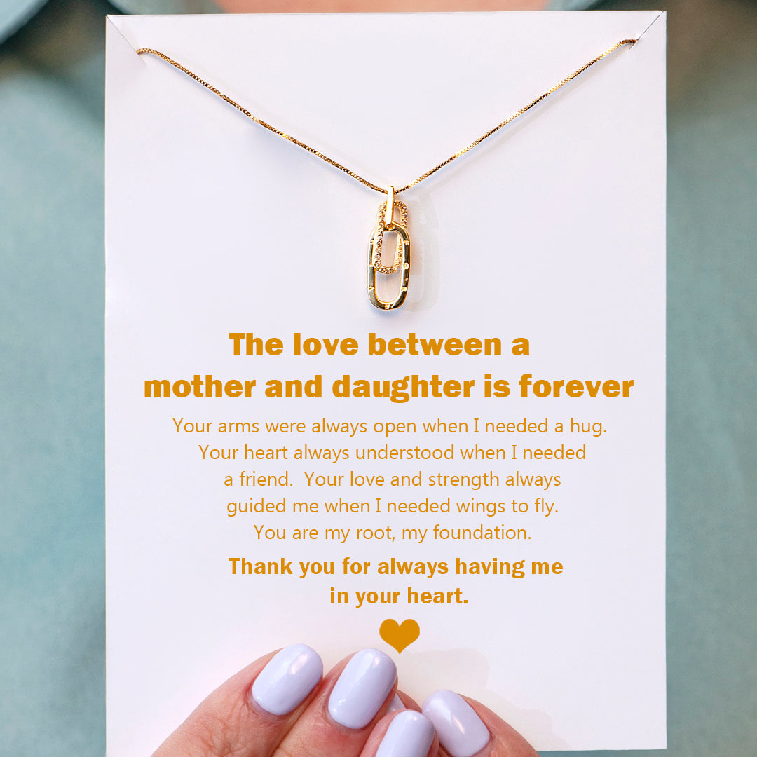 To My Mother "Thank you for always having me in your heart" Interlocking Necklace