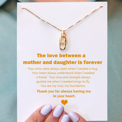 To My Mother "Thank you for always having me in your heart" Interlocking Necklace