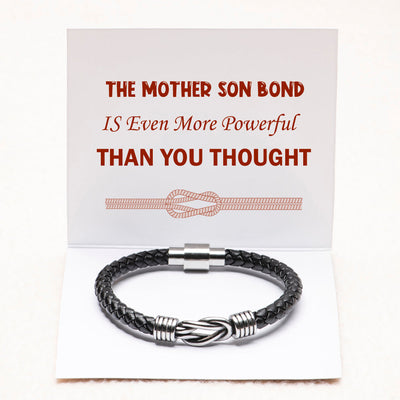 To My Son "A Powerful Bond" Leather Braided Bracelet