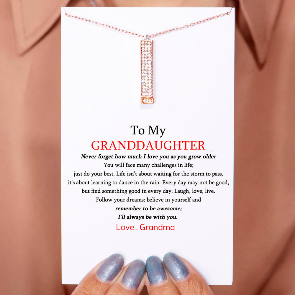 To My Granddaughter "Always Loves You" Diamond Necklace