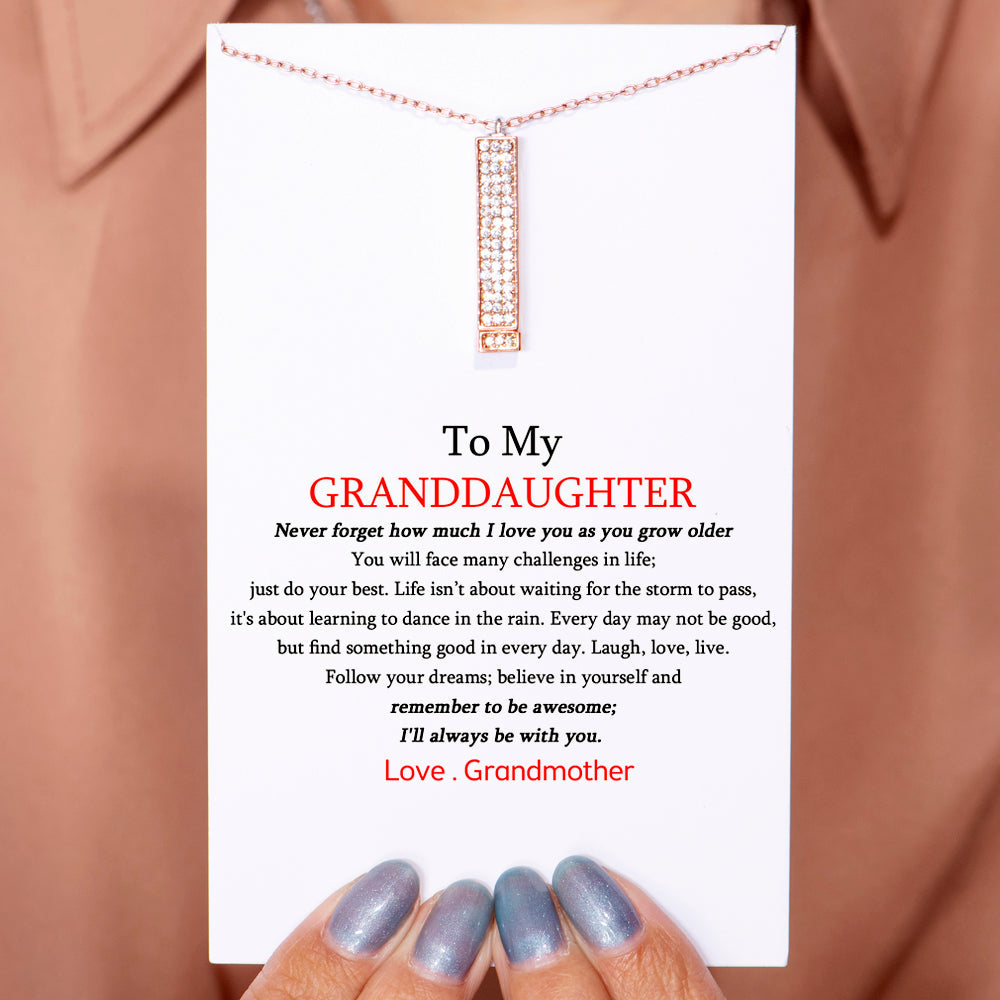 To My Granddaughter "Grandma Loves You" Diamond Necklace