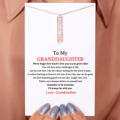 To My Granddaughter "Grandma Loves You" Diamond Necklace