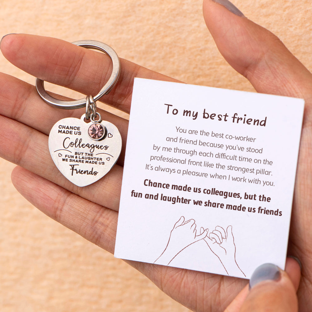 [Custom Birthstone] To My Best Friend "Best Co-worker, Best Friend." Key Ring