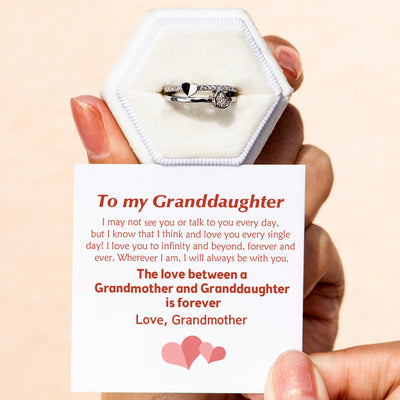 To My Granddaughter "Love Forever" Double Heart Ring