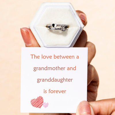 To My Granddaughter "Love Forever" Double Heart Ring