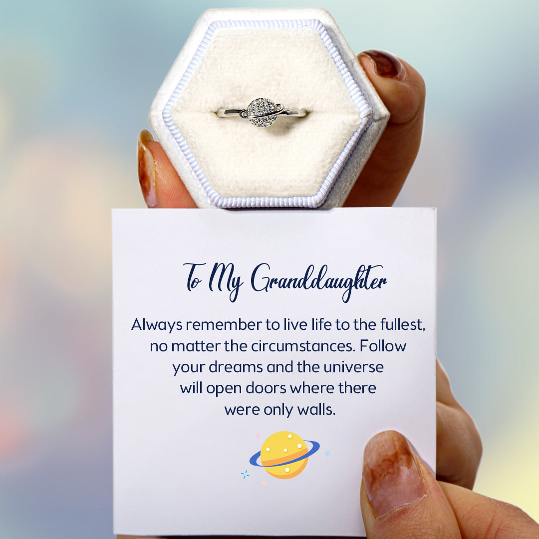 To My Granddaughter "The universe will open doors" Universe Ring