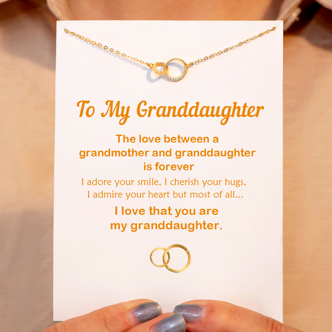 To My Granddaughter "I love that you are my granddaughter" Double Ring Necklace