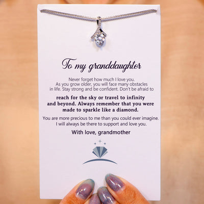 To My Granddaughter "You were made to sparkle like diamonds." Diamond Necklace