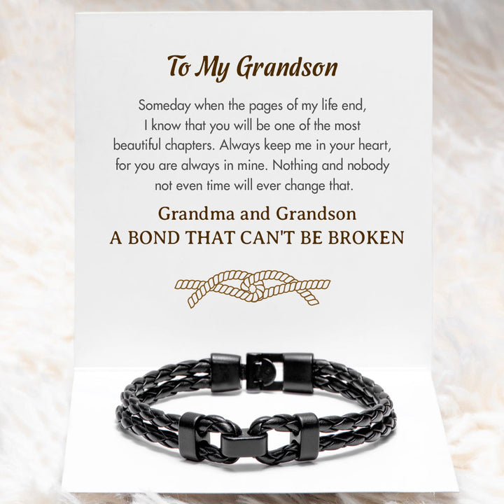 To My Grandson "A BOND THAT CAN'T BE BROKEN" Link Bracelet