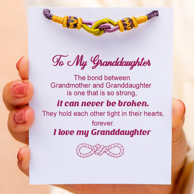 To My Granddaughter "A knot can never be broken" Braided Knot Bracelet