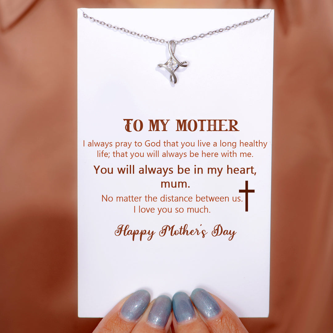 To My Mother "You will always be in my heart" Cross Necklace