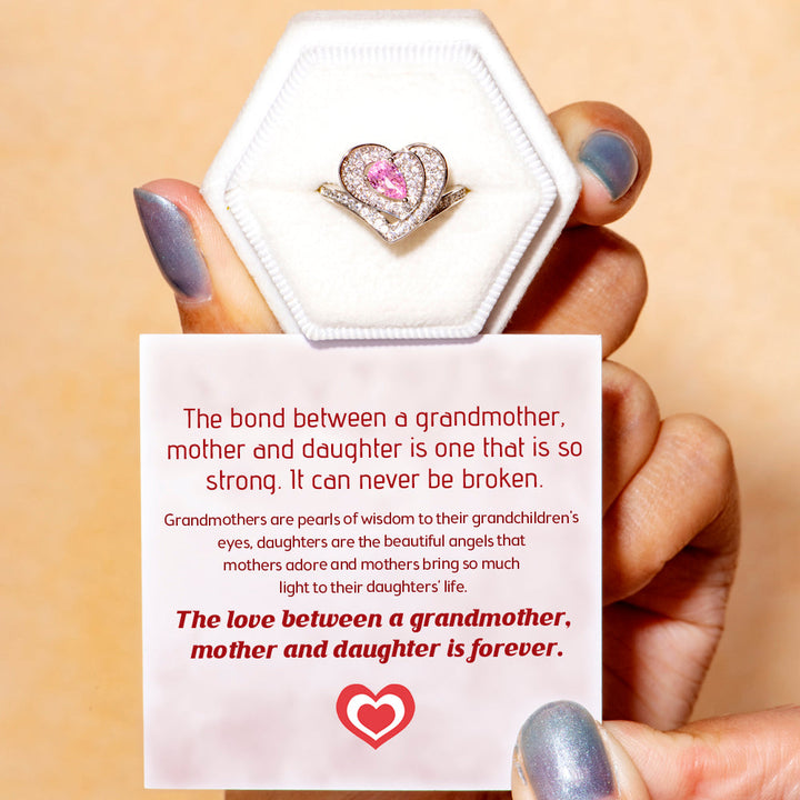 "The love between a grandmother, mother and daughter is forever" Triple Heart Ring