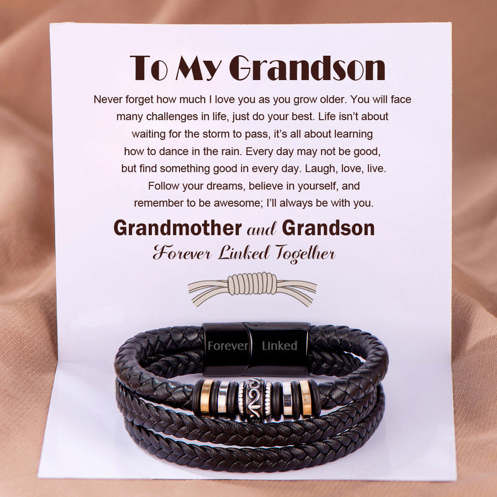 Gift card with heartfelt message for this woven bracelet.
