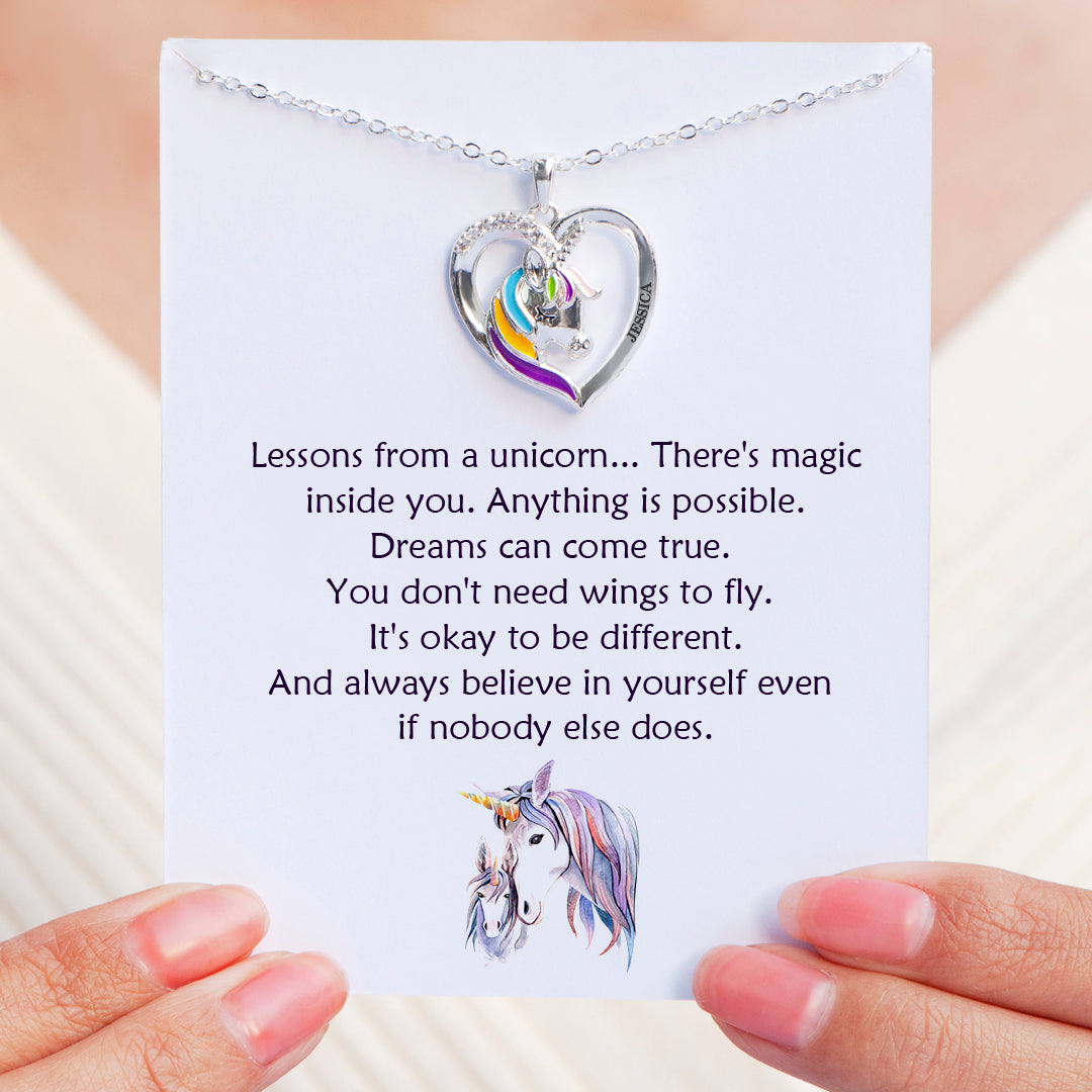 "Always believe in yourself" Unicorn Necklace