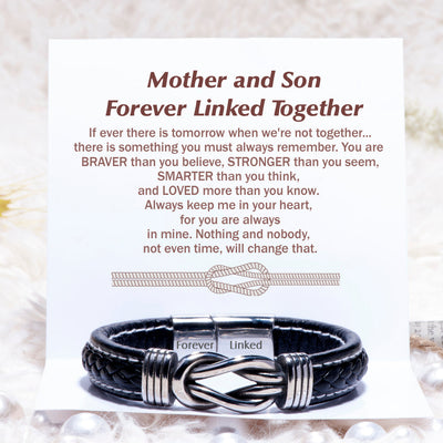 To My Son "Always keep me in your heart, for you are always in mine" Leather Braided Bracelet