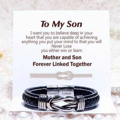 To My Son "I love that you are my son" Leather Braided Bracelet
