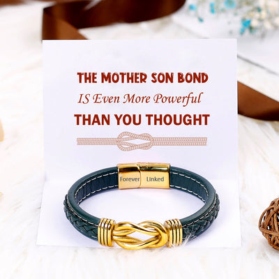 To My Son "A Powerful Bond" Leather Braided Bracelet