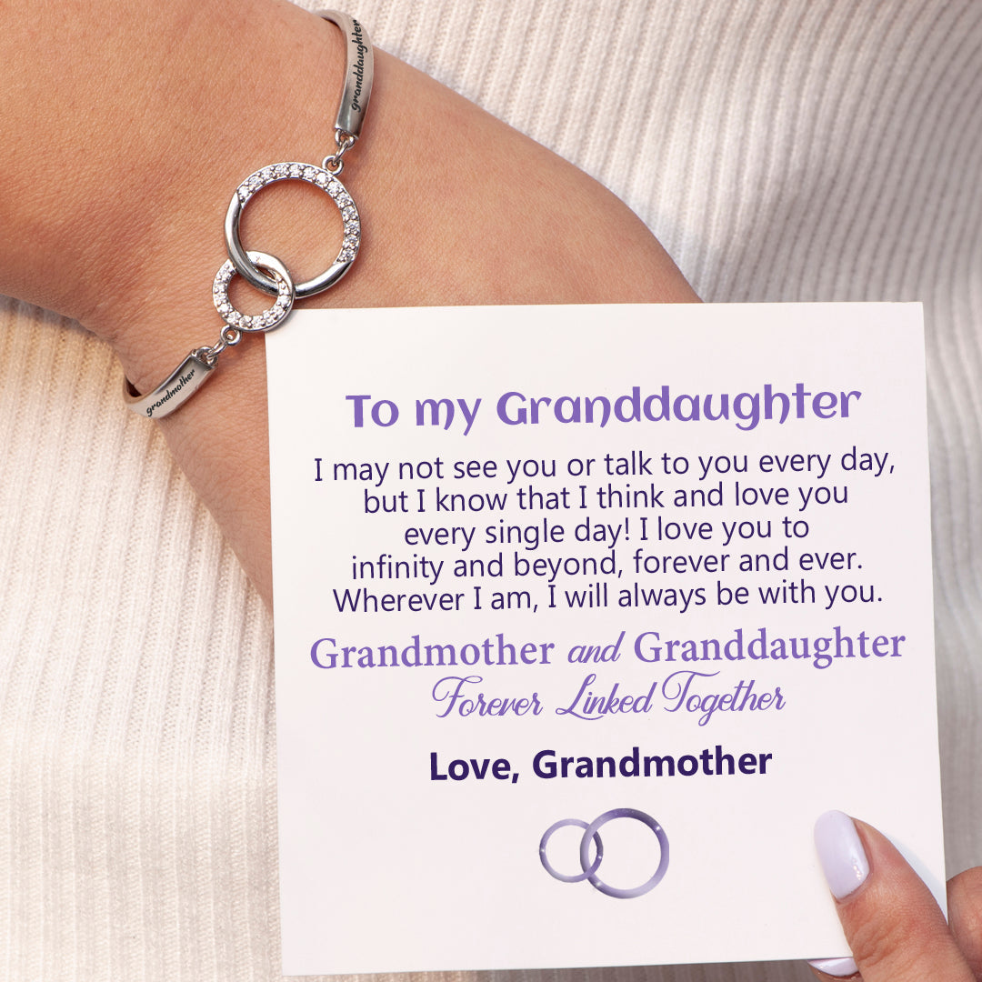 To My Granddaughter "Love you every single day" Double Ring Bracelet
