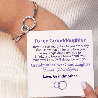 To My Granddaughter "Love you every single day" Double Ring Bracelet