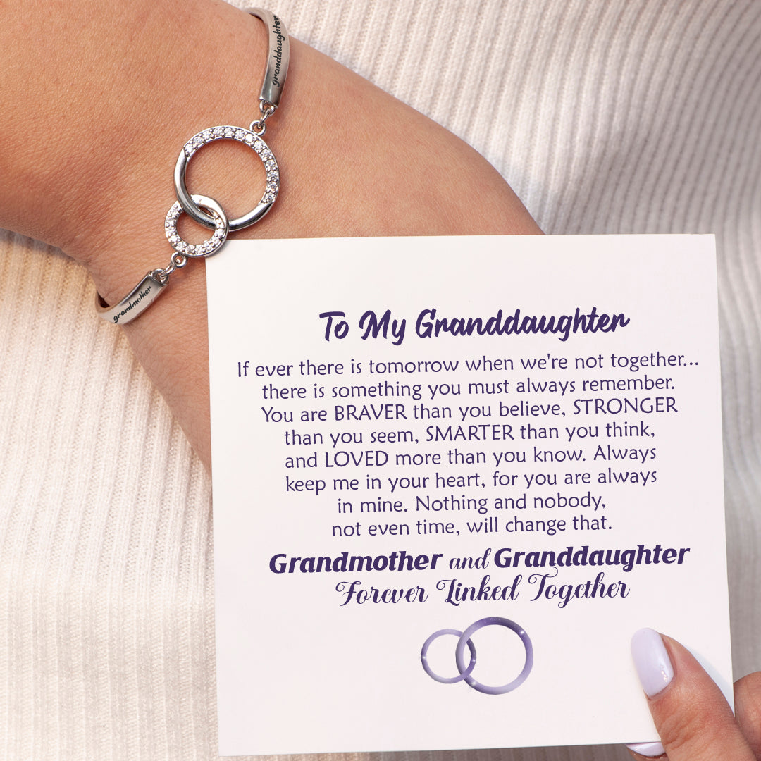 To My Granddaughter "Keep me in your heart, for you are always in mine" Double Ring Bracelet