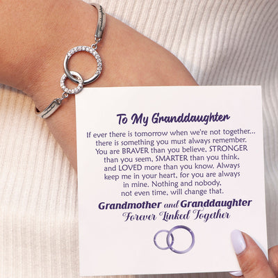To My Granddaughter "Keep me in your heart, for you are always in mine" Double Ring Bracelet
