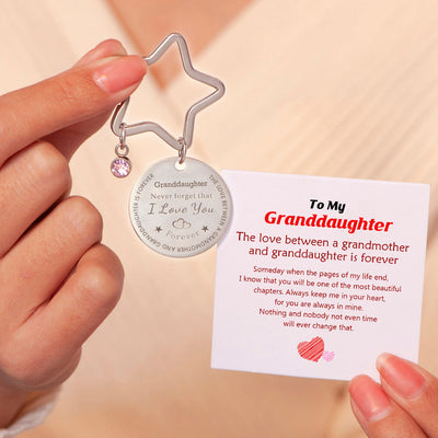 To My Granddaughter "Always keep me in your heart, for you are always in mine" Star Key Ring